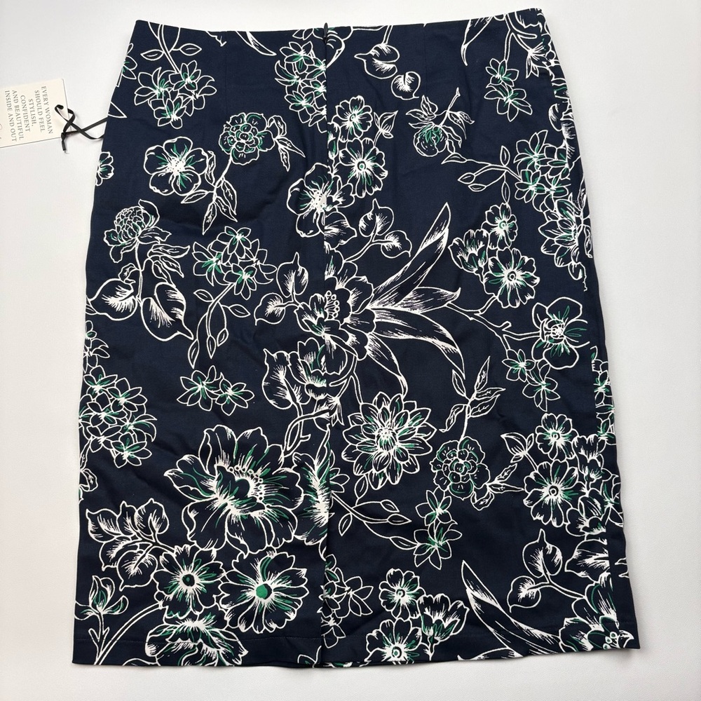 Jaclyn Women's Floral Print Stretch Knit Skirt Peacoat Combo Size Small - Picture 3 of 4